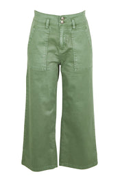 Product shot of the Hudson Crop Denim Jean - Fern in colour Fern, from the front