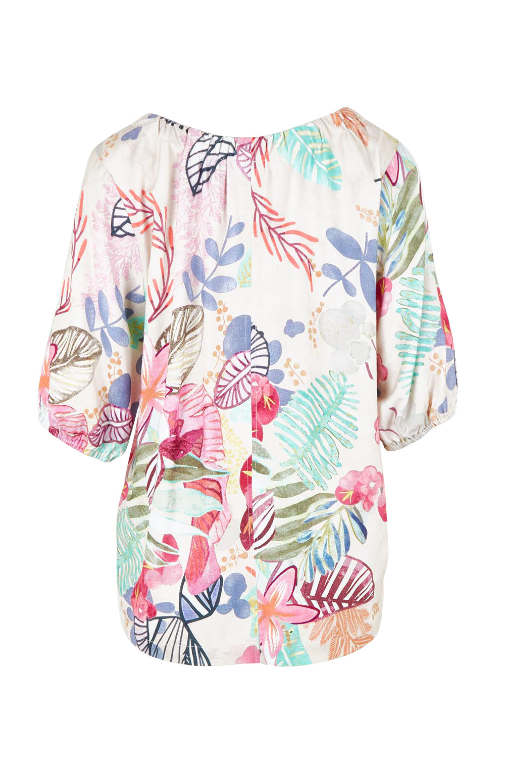 Product shot of the Desert Rose Print Top – Pinkmulti in colour Pinkmulti, from the back
