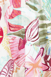 Product shot of the Desert Rose Print Top – Pinkmulti in colour Pinkmulti, showing detail
