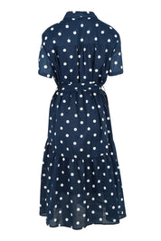 Product shot of the Riviera Spot Dress – Navywhite in colour Navywhite, from the back