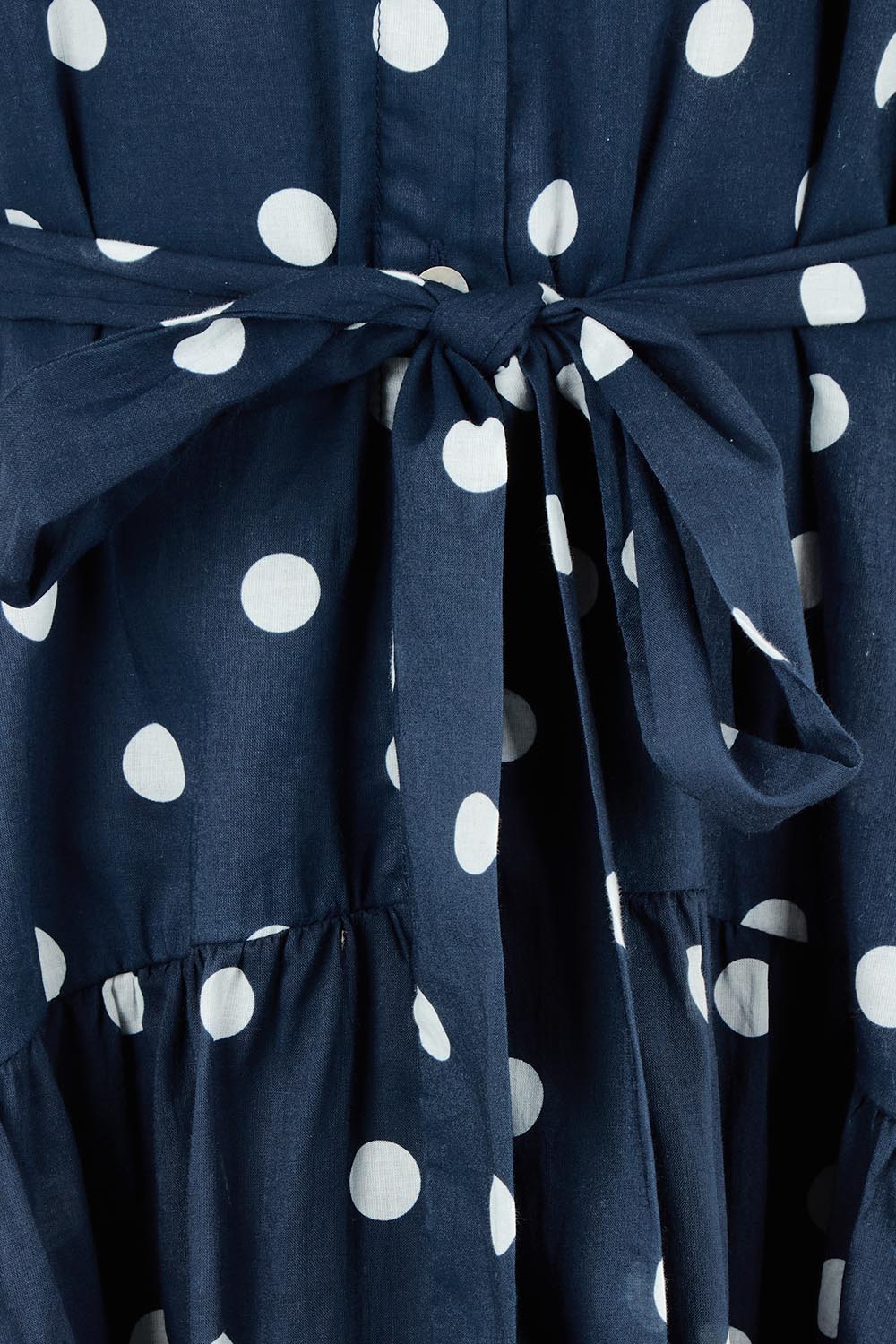Product shot of the Riviera Spot Dress – Navywhite in colour Navywhite, showing detail
