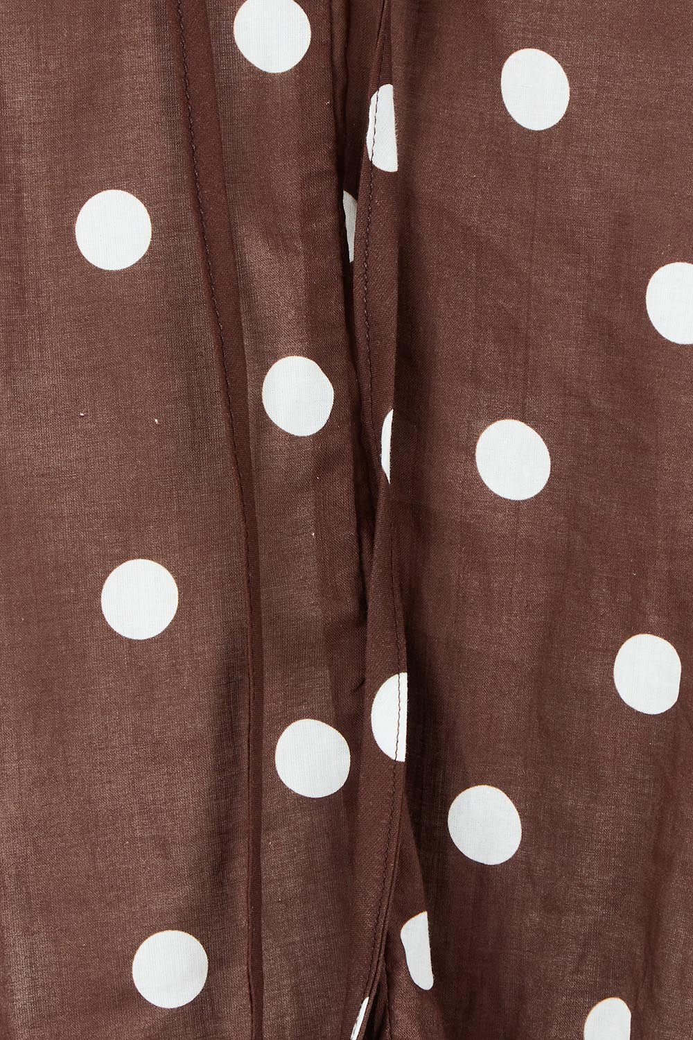 Product shot of the Riviera Spot Top – Coffee in colour Coffee, showing detail