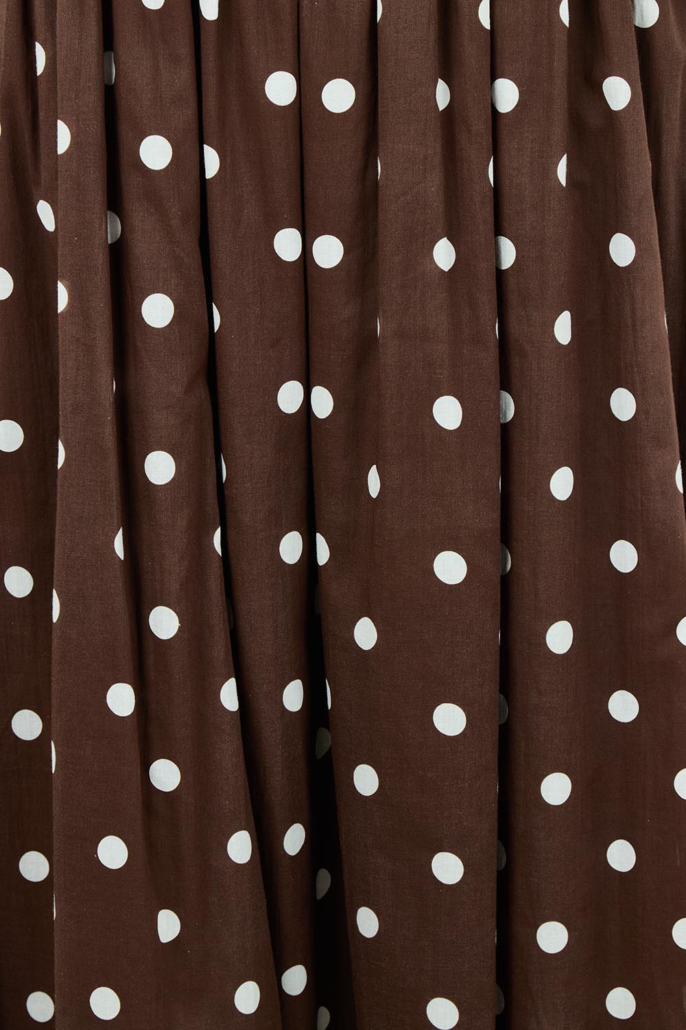 Product shot of the Riviera Spot Skirt – Coffee in colour Coffee, showing detail