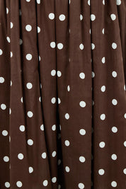 Product shot of the Riviera Spot Skirt – Coffee in colour Coffee, showing detail
