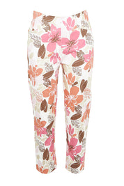 Product shot of the Amalfi Rose Print Pant – Pinkmulti in colour Pinkmulti, from the front