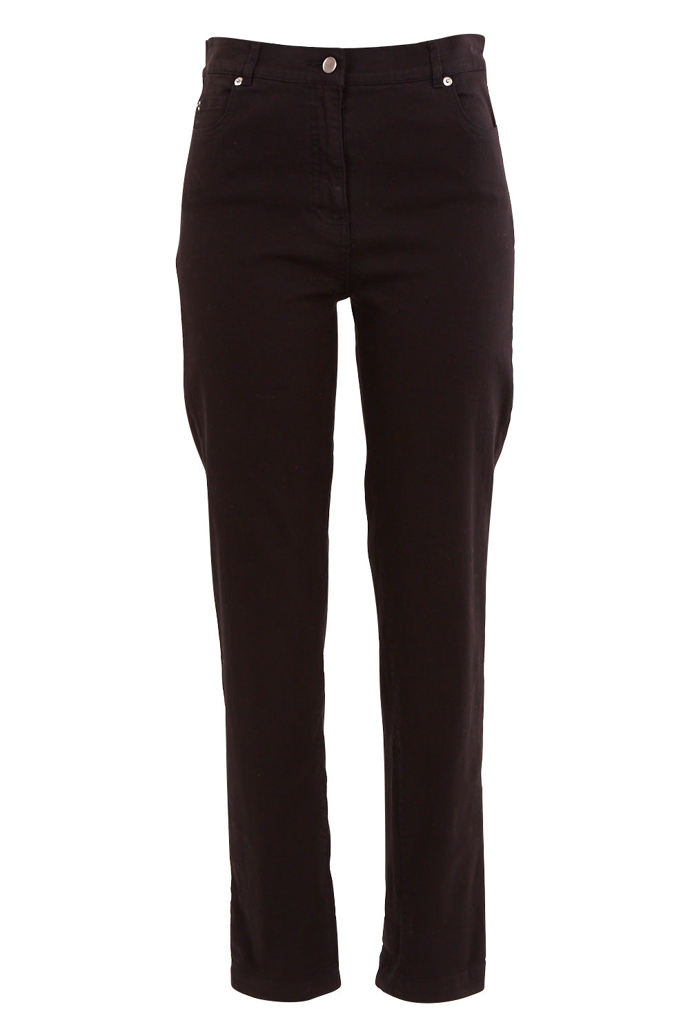 Product shot of the Slim Miracle Denim Jeans in colour Black (Black), from the front