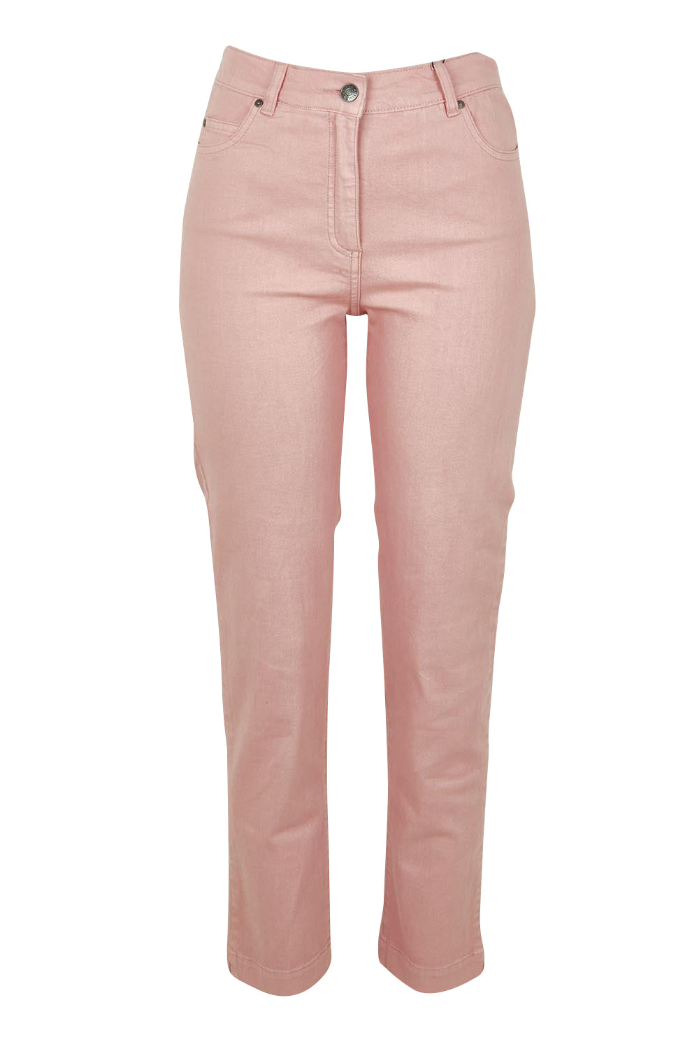 Product shot of the Slim Miracle Denim Jeans in colour Blush (Pink), from the front