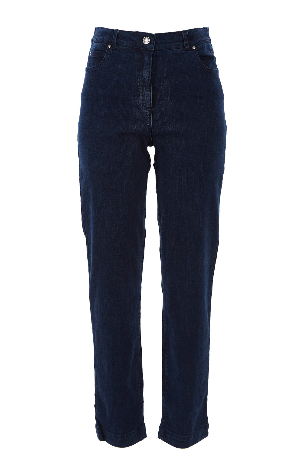 Product shot of the Slim Miracle Denim Jeans in colour Denim (Blue), from the front