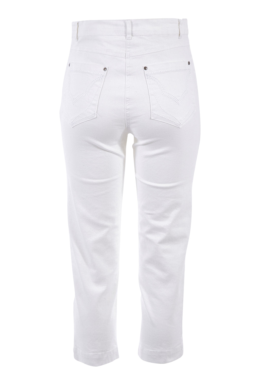 Product shot of the Cropped Miracle Jean in colour White (White), from the back