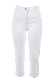 Product shot of the Cropped Miracle Jean in colour White (White), from the front