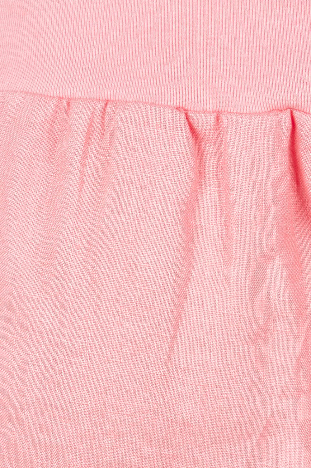 Product shot of the Pull On Linen Pant in colour Coral (Pink), detail