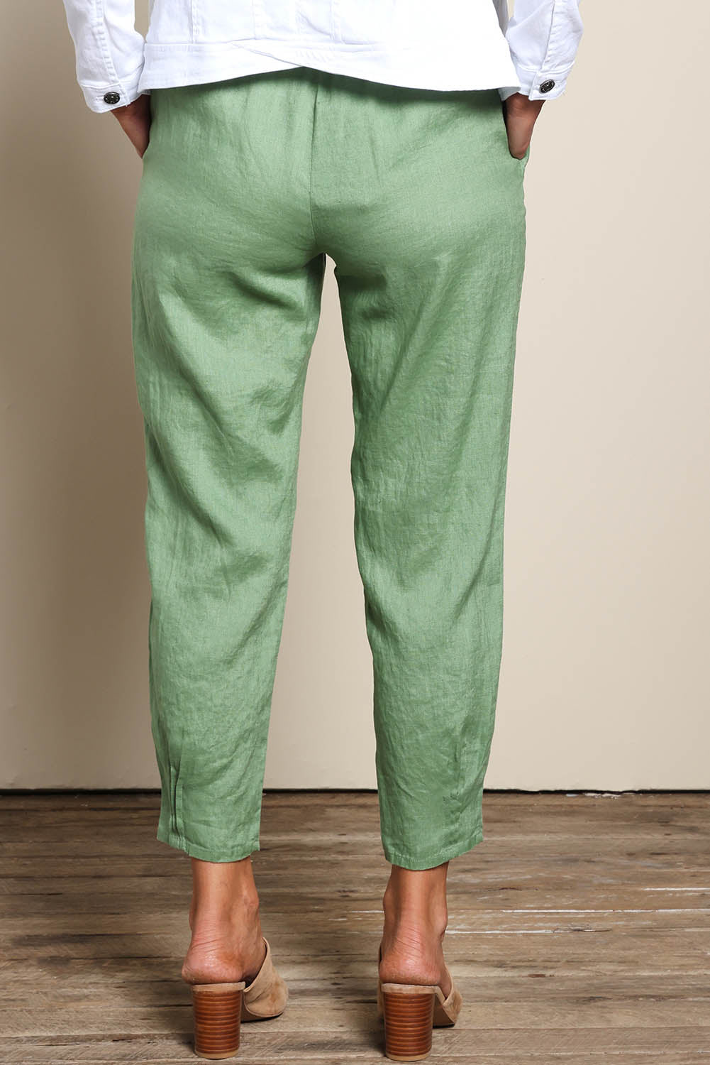 Pull On Linen Pant - Fern