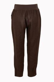Product shot of the Pull On Linen Pant in colour Koko, from the back
