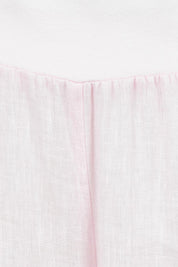 Product shot of the Pull On Linen Pant - Palepink in colour Palepink, showing detail