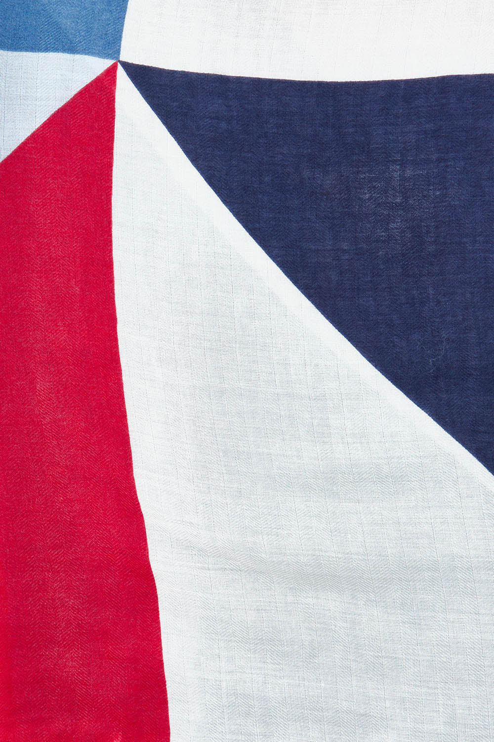 Product shot of the Alice Abstract Geo Scarf in colour Navywhtred (Blue), detail