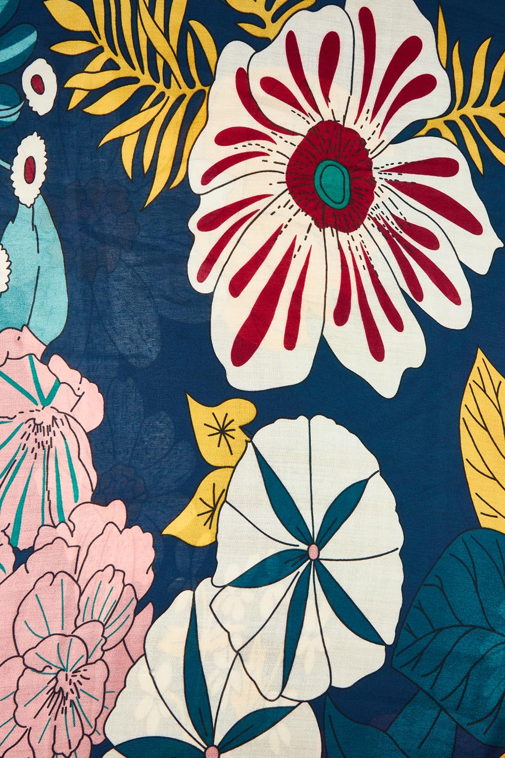 Bella Botanical Scarf – Navy