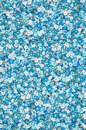 Product shot of the Cass Daisy Lightweight Scarf in colour Bluedaisy (Blue), detail