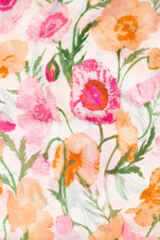 Product shot of the Coral Floral Lightweight Scarf - Pinkorange in colour Pinkorange, from the back