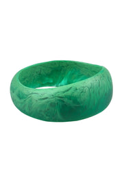 Product shot of the Resin Stacking Cuff Bangle in colour Green (Green), from the front