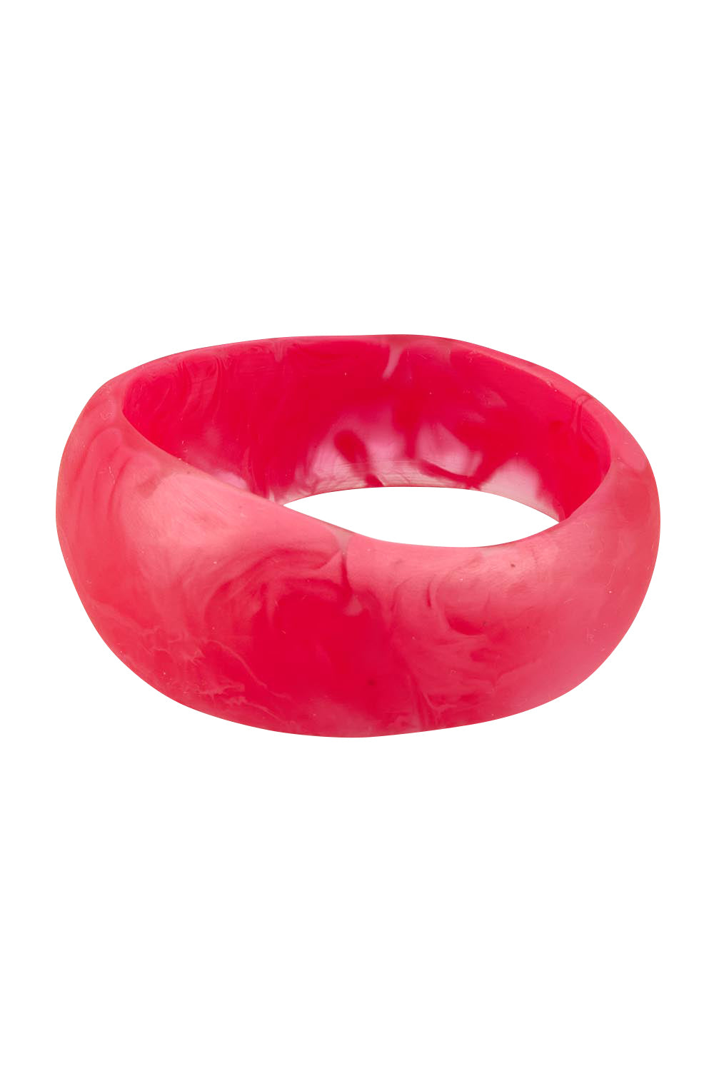 Product shot of the Resin Stacking Cuff Bangle in colour Hotpink (Pink), from the front