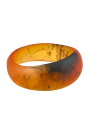 Product shot of the Resin Stacking Cuff Bangle in colour Tortoise, from the front