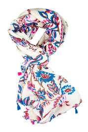 Daniella Floral Scarf – White