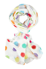 Product shot of the Darcy Spot Lightweight Scarf in colour Darcyspot, from the front
