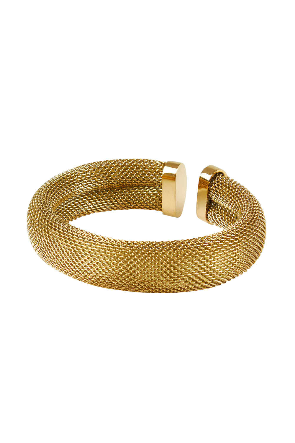 Product shot of the Elegance Mesh Cuff in colour Gold (Metallics), from the front