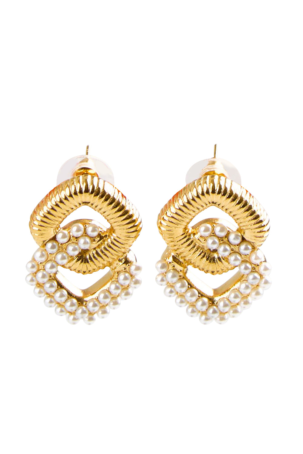 Eliza Pearl Square Chain Earring - Goldpearl