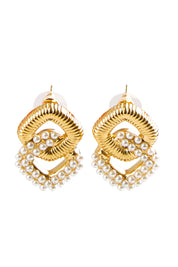 Eliza Pearl Square Chain Earring - Goldpearl