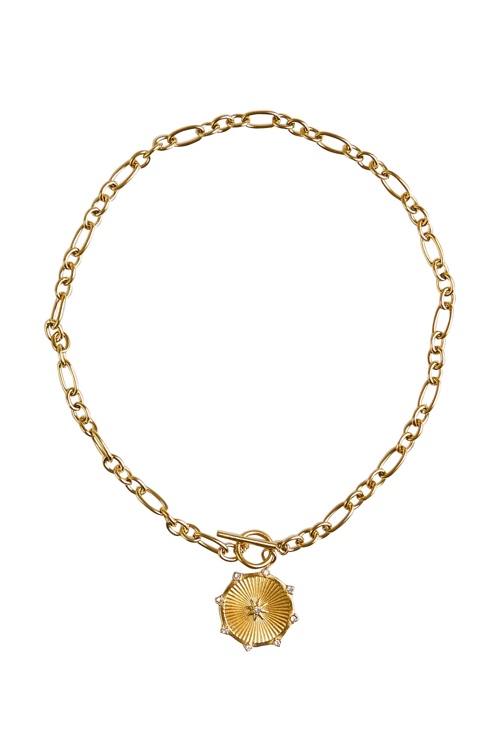 Elle Gold Fob Chain Pendant Necklace - Gold