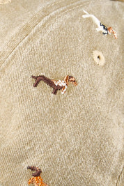 Product shot of the Embroidered Cap - Dacshundbeige in colour Dacshundbeige, from the back