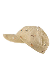Product shot of the Embroidered Cap - Dacshundbeige in colour Dacshundbeige, from the front