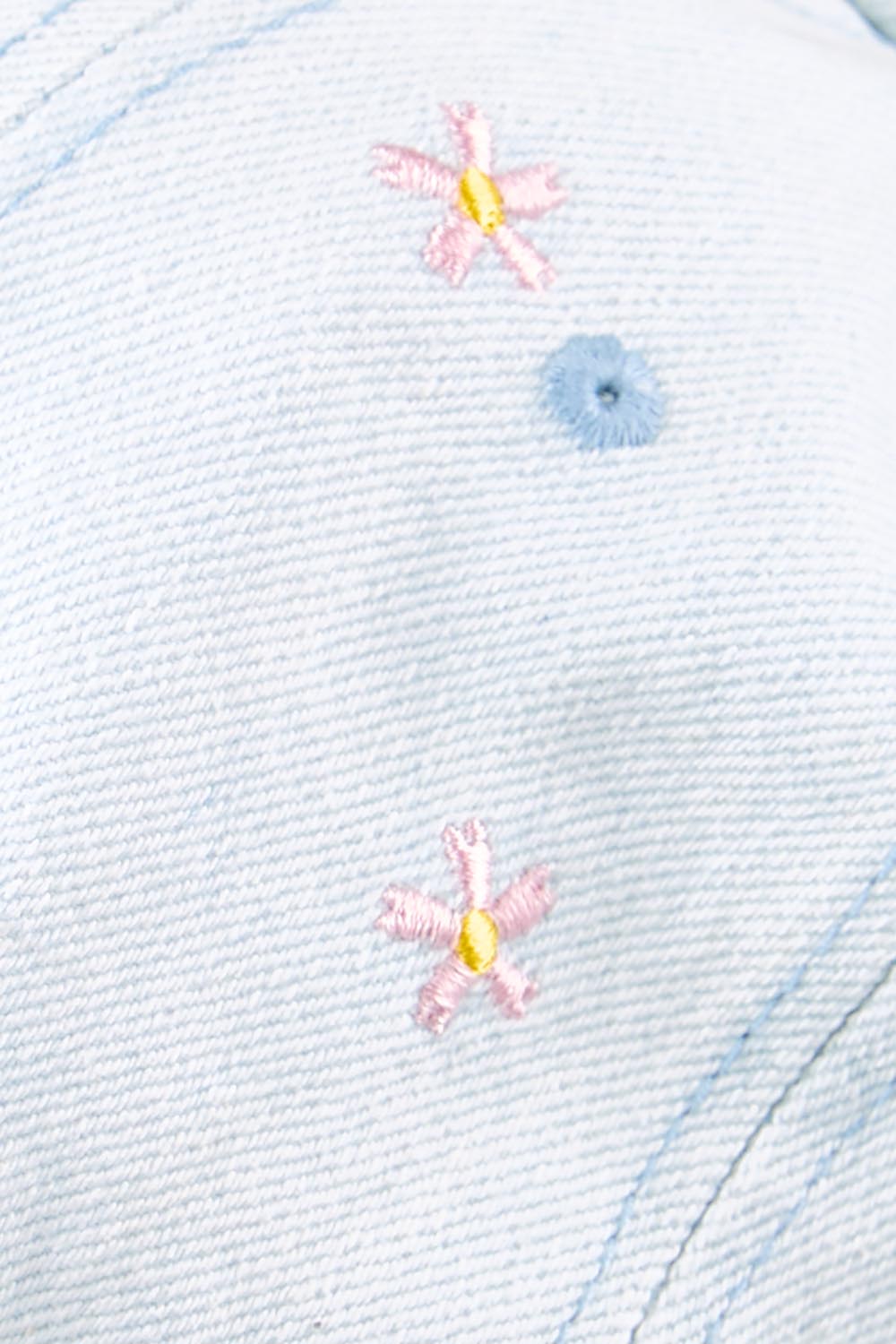 Product shot of the Embroidered Cap - Flowerlight in colour Flowerlight, from the back