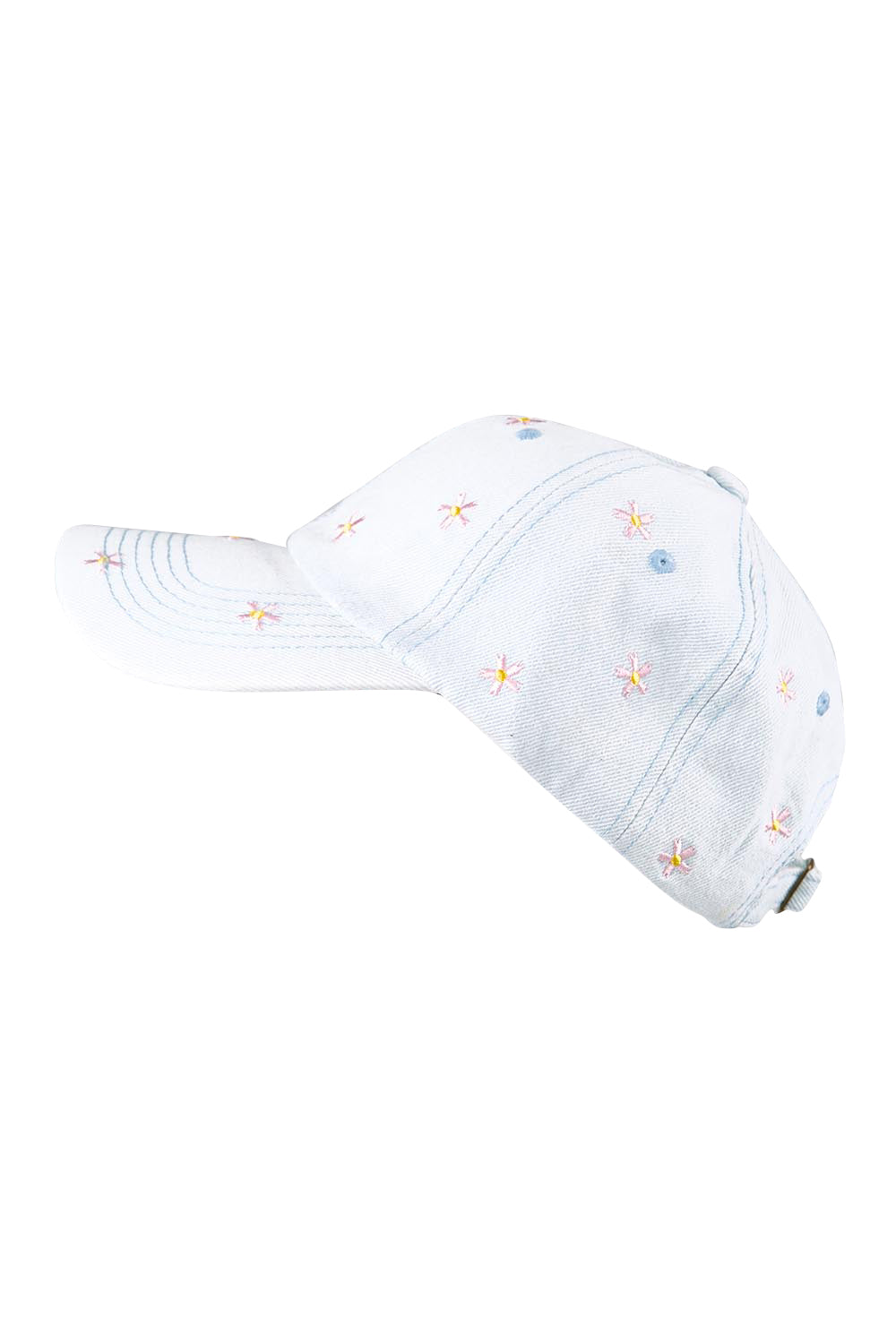Product shot of the Embroidered Cap - Flowerlight in colour Flowerlight, from the front