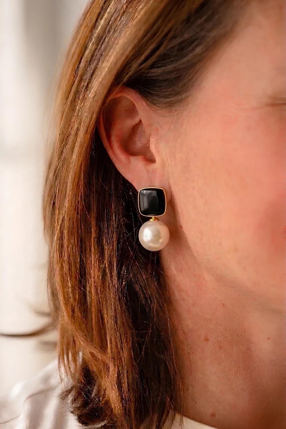 Felicity Stud Earring  - Black