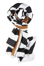 Fiona Stripe Scarf – Black