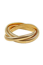 Product shot of the Flex Snake Chain Stretch Bracelet in colour Gold (Metallics), from the front