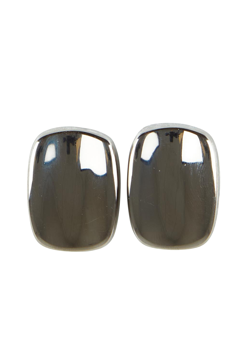 Product shot of the Grace Sculpted Stud Earrings in colour Silver (Metallics), from the front