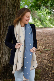 Holly Heart Scarf – Blue