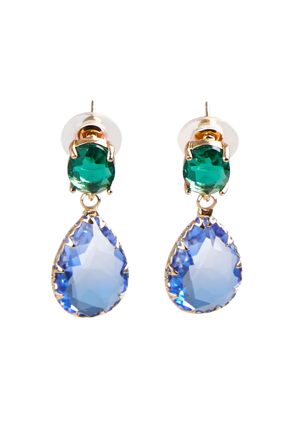 Imogen Teardrop Crystal Dangle Earring - Bluegreen