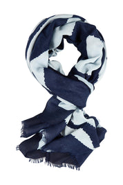 Product shot of the Isla Scarf in colour Navy (Blue), from the front