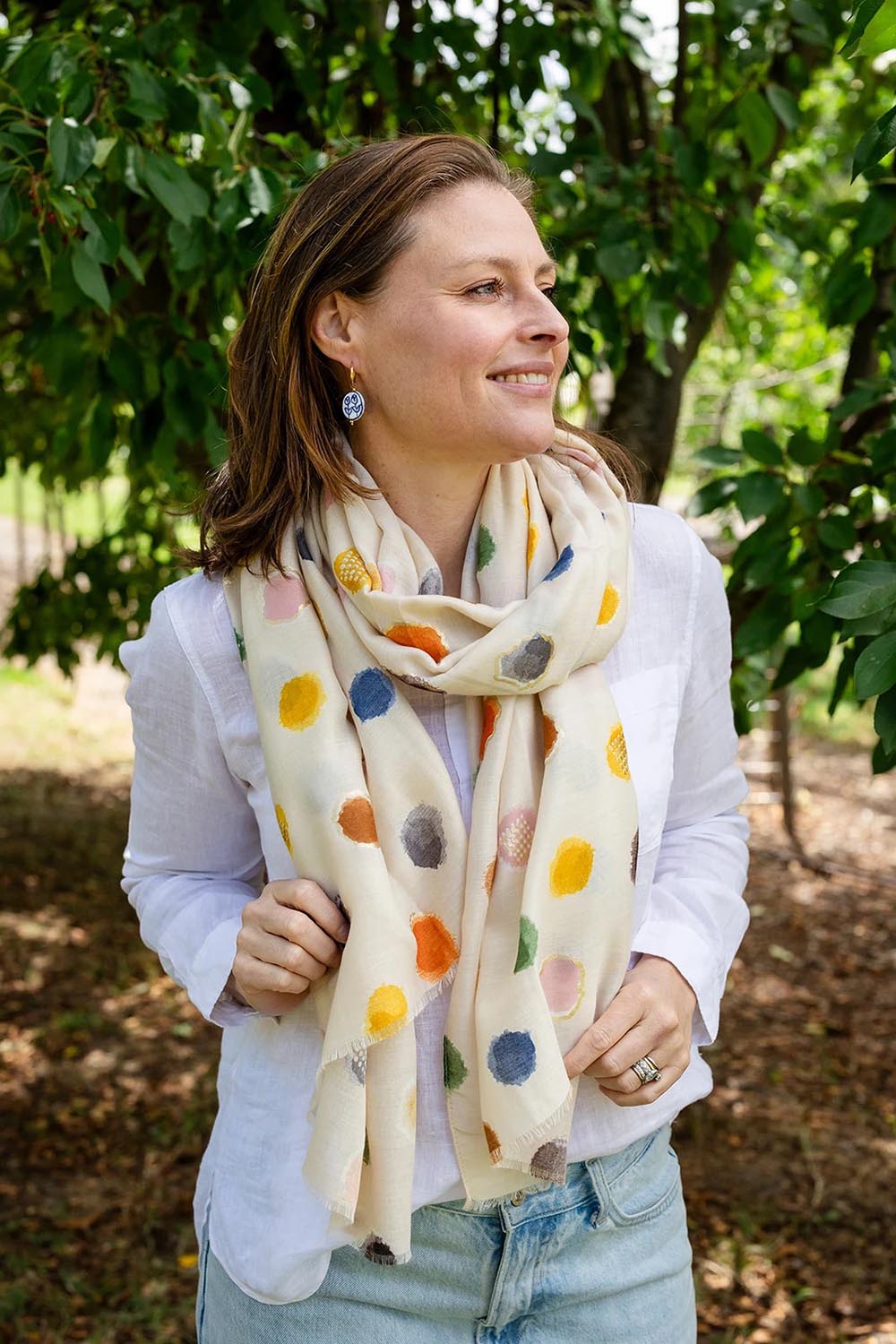 Jamie Circle Scarf – Cream