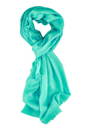 Product shot of the Solid Lightweight Scarf in colour Seafoam (Green), from the front