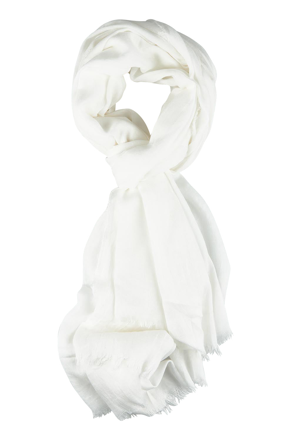 Product shot of the Solid Lightweight Scarf in colour White (White), from the front