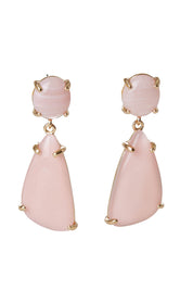 Product shot of the Resin Drop Earrings in colour Lightpink (Pink), from the front