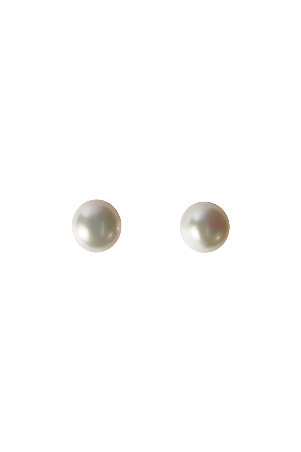 Product shot of the Sterling Silver Small Pearl Stud in colour Silver (White), from the front
