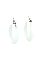 Product shot of the Point Finish Resin Hoop Earring in colour White (White), from the front