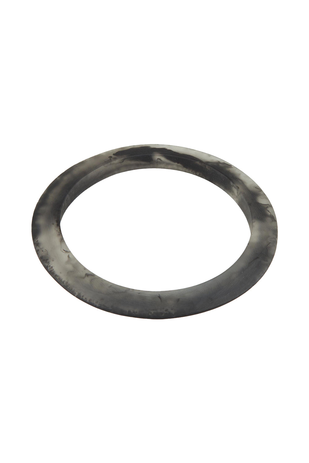 Product shot of the Point Resin Stacking Bangle in colour Black (Black), from the front