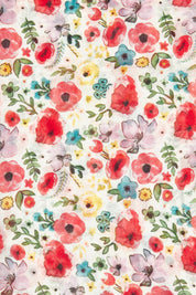 Product shot of the Poppy Lightweight Scarf in colour Poppy, detail